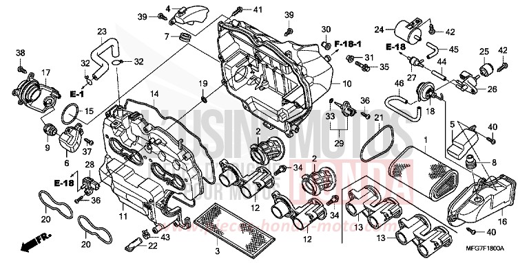 AIR CLEANER for CB600F Hornet QUASAR SILVER METALLIC (NHA48) from 2008